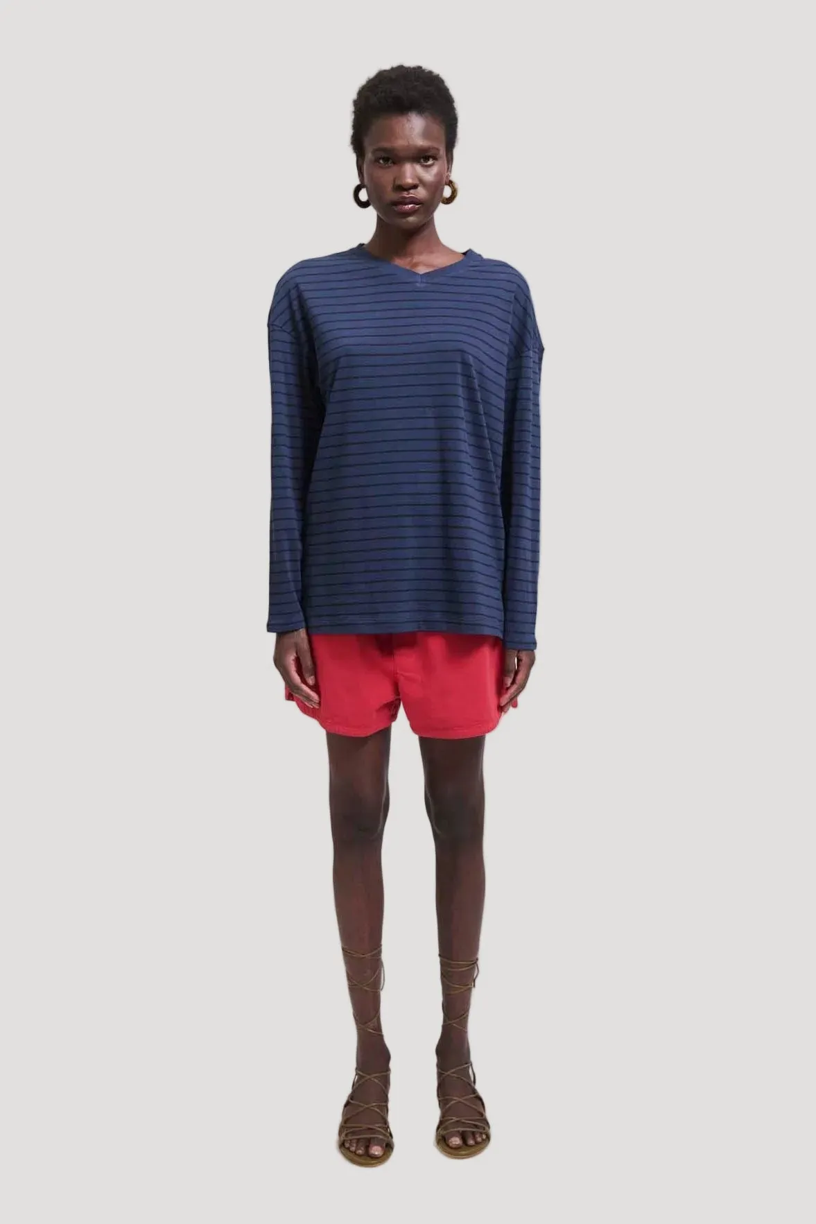 The High V Tee in Blue Stripe sold by Jamie Haller product image thumbnail 3