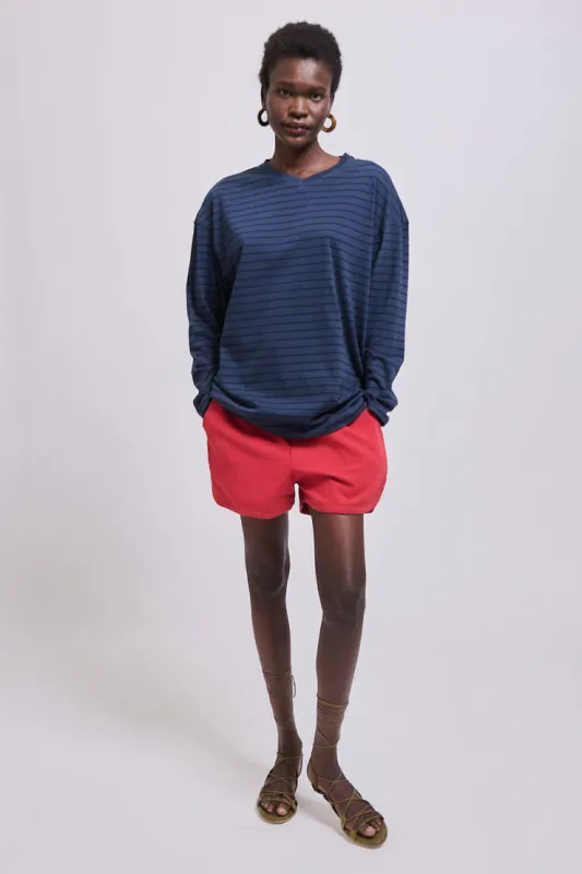 The High V Tee in Blue Stripe made by Jamie Haller