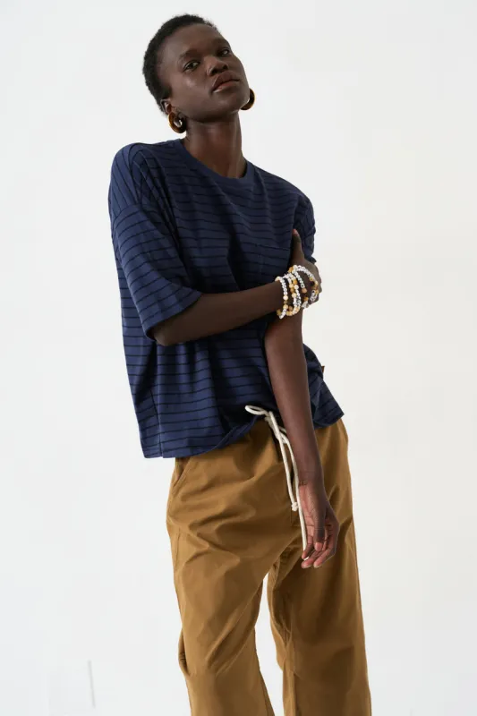 The Boxy Tee in Blue Stripe made by Jamie Haller