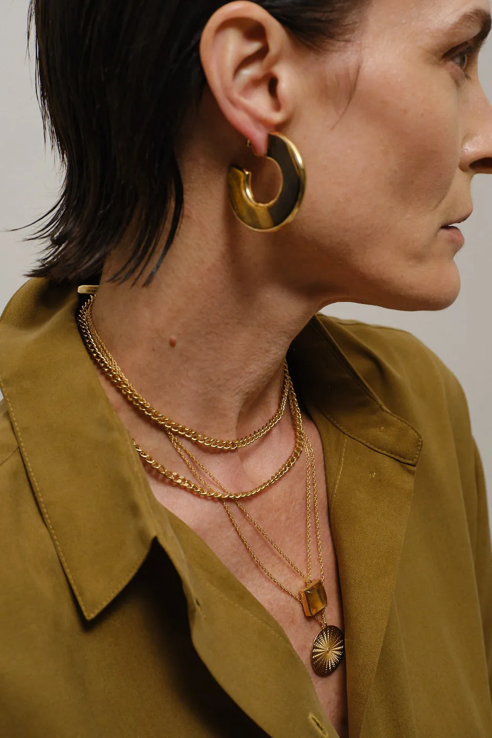 The Stone Hoop in Tiger's Eye sold by Jamie Haller product image thumbnail 2