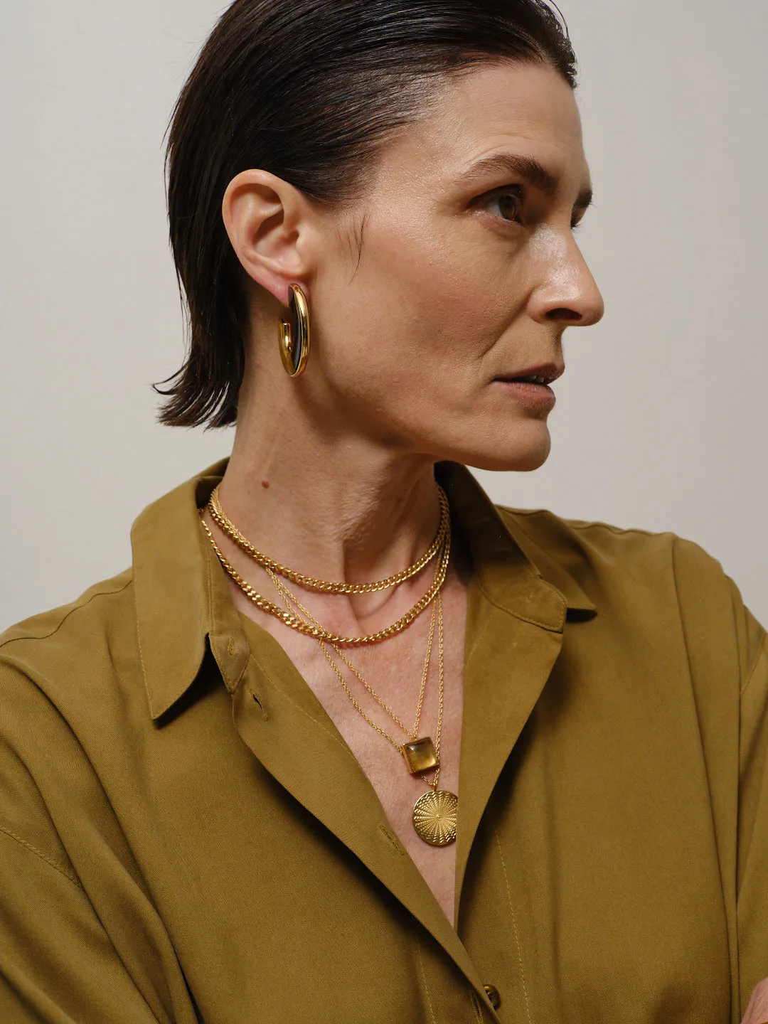The Stone Hoop in Tiger's Eye sold by Jamie Haller product image thumbnail 5