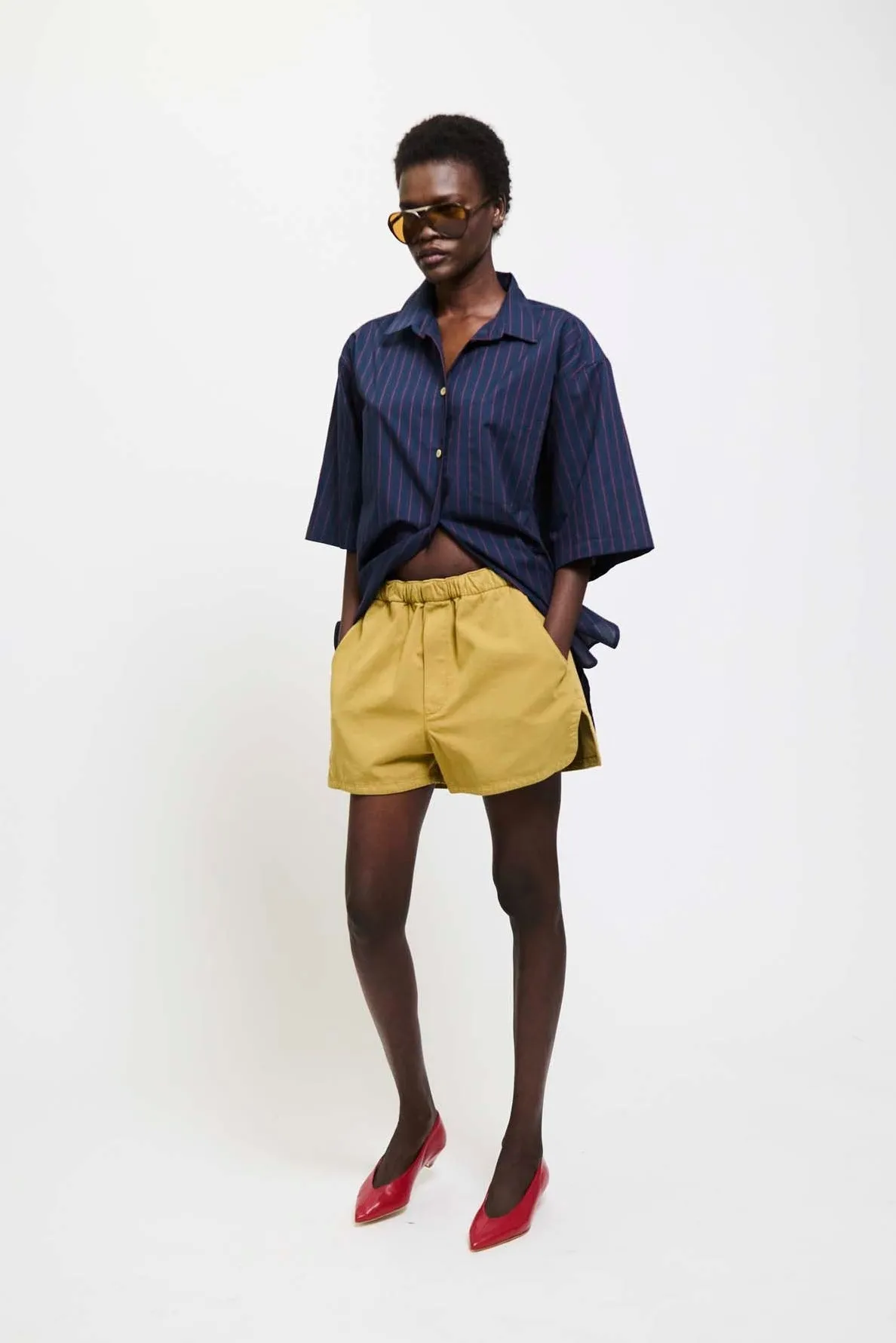 The Track Short in Tan sold by Jamie Haller