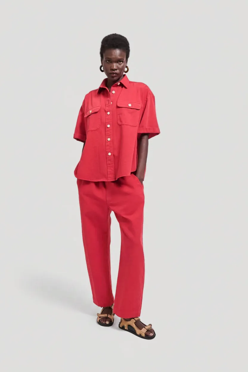 The Boxer Pant in Red sold by Jamie Haller