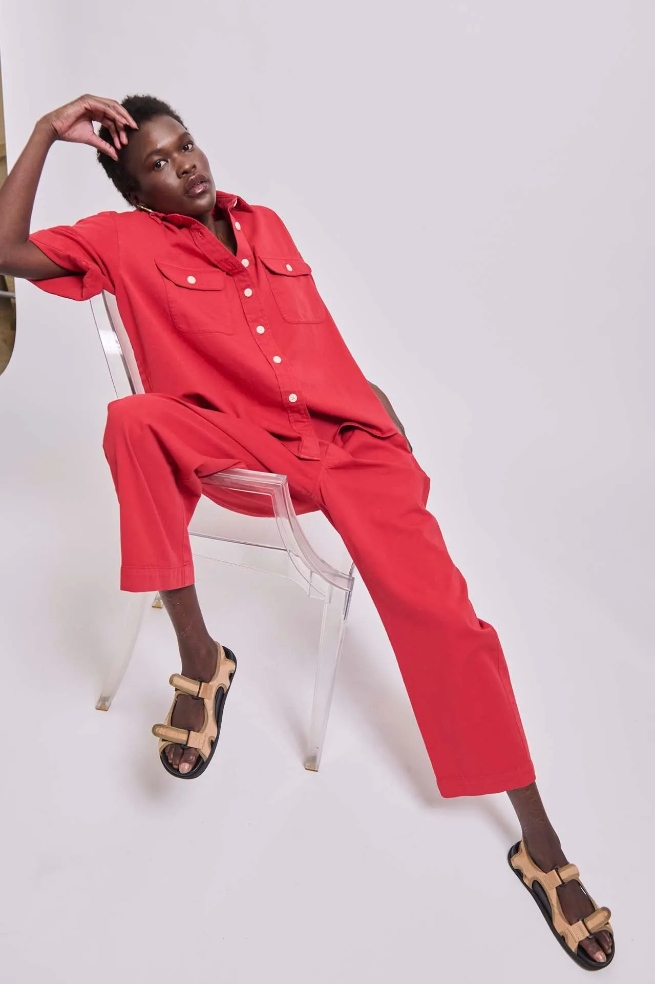 The Boxer Pant in Red sold by Jamie Haller product image thumbnail 3