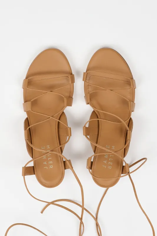 The Sparta Heel in Camel made by Jamie Haller