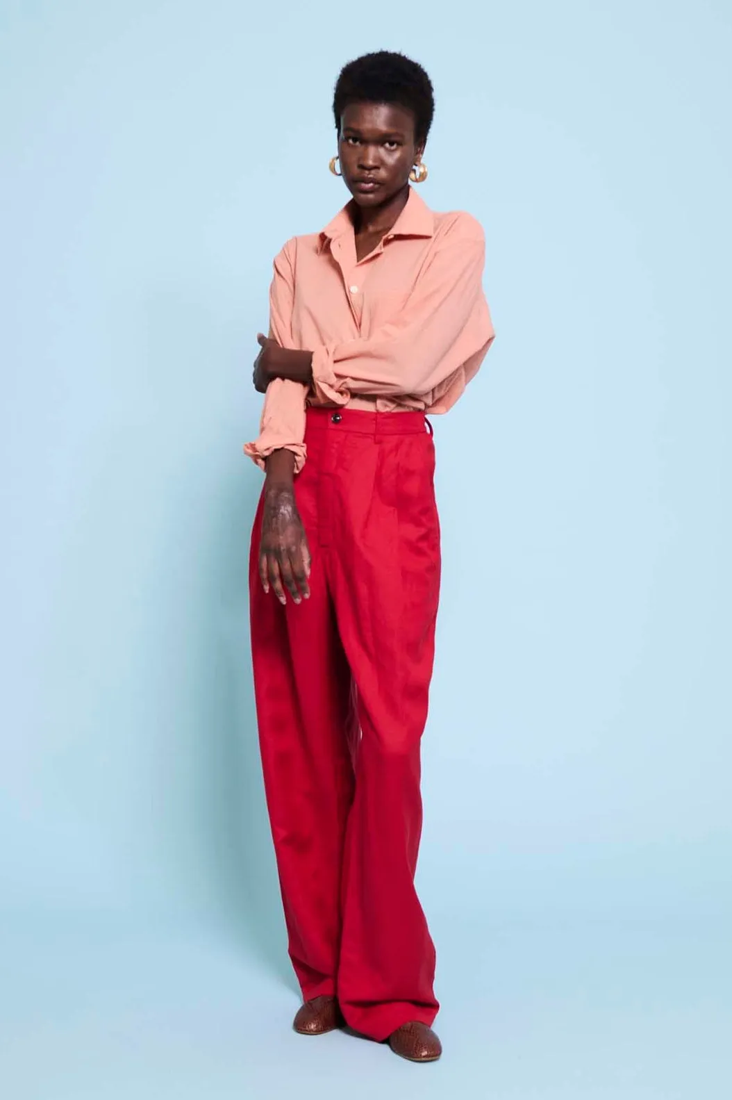 The Cotton Essential Shirt in Dusty Peach sold by Jamie Haller product image thumbnail 4