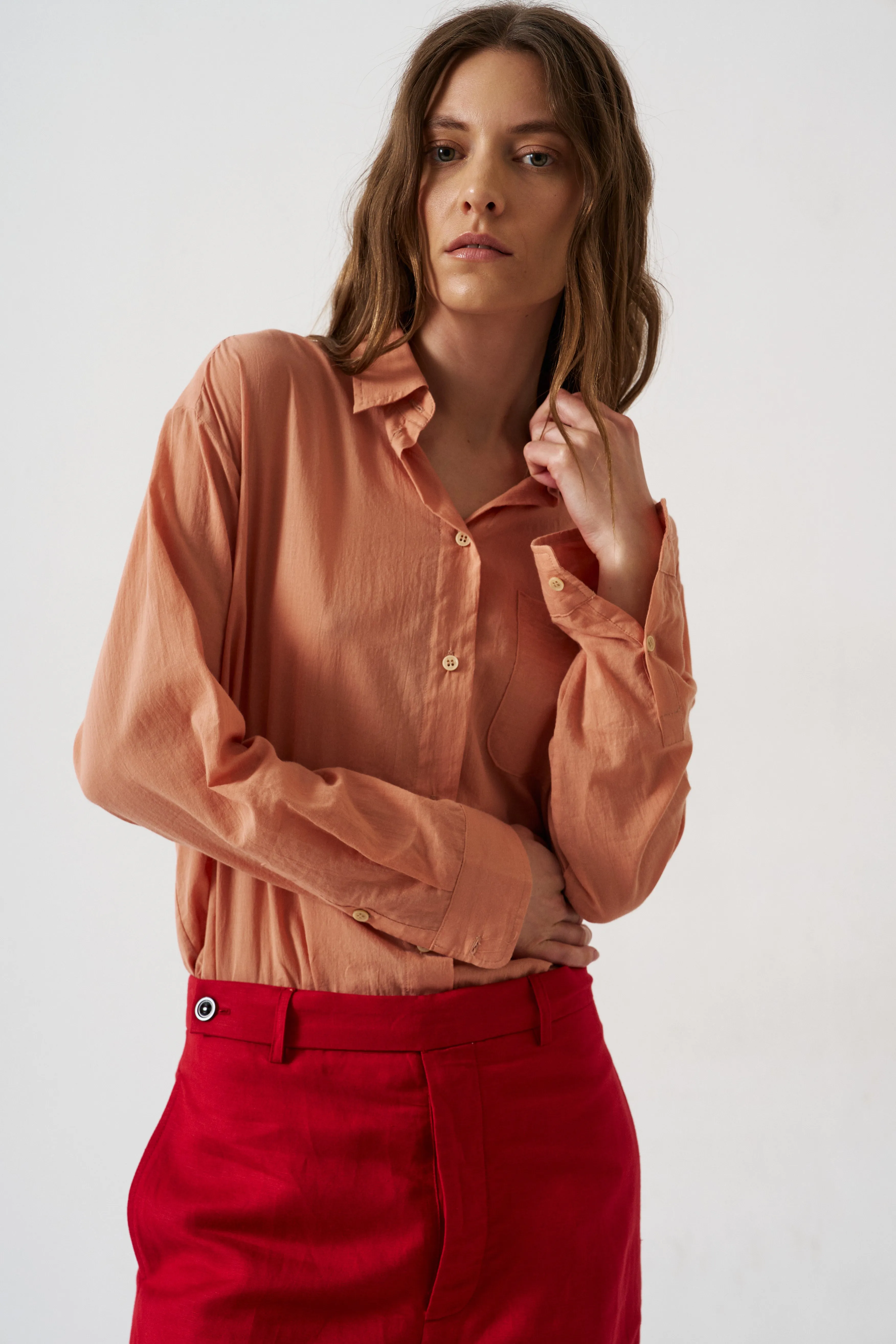 The Cotton Essential Shirt in Dusty Peach sold by Jamie Haller product image thumbnail 3