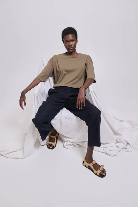 The Waist Tape Trouser in Navy made by Jamie Haller