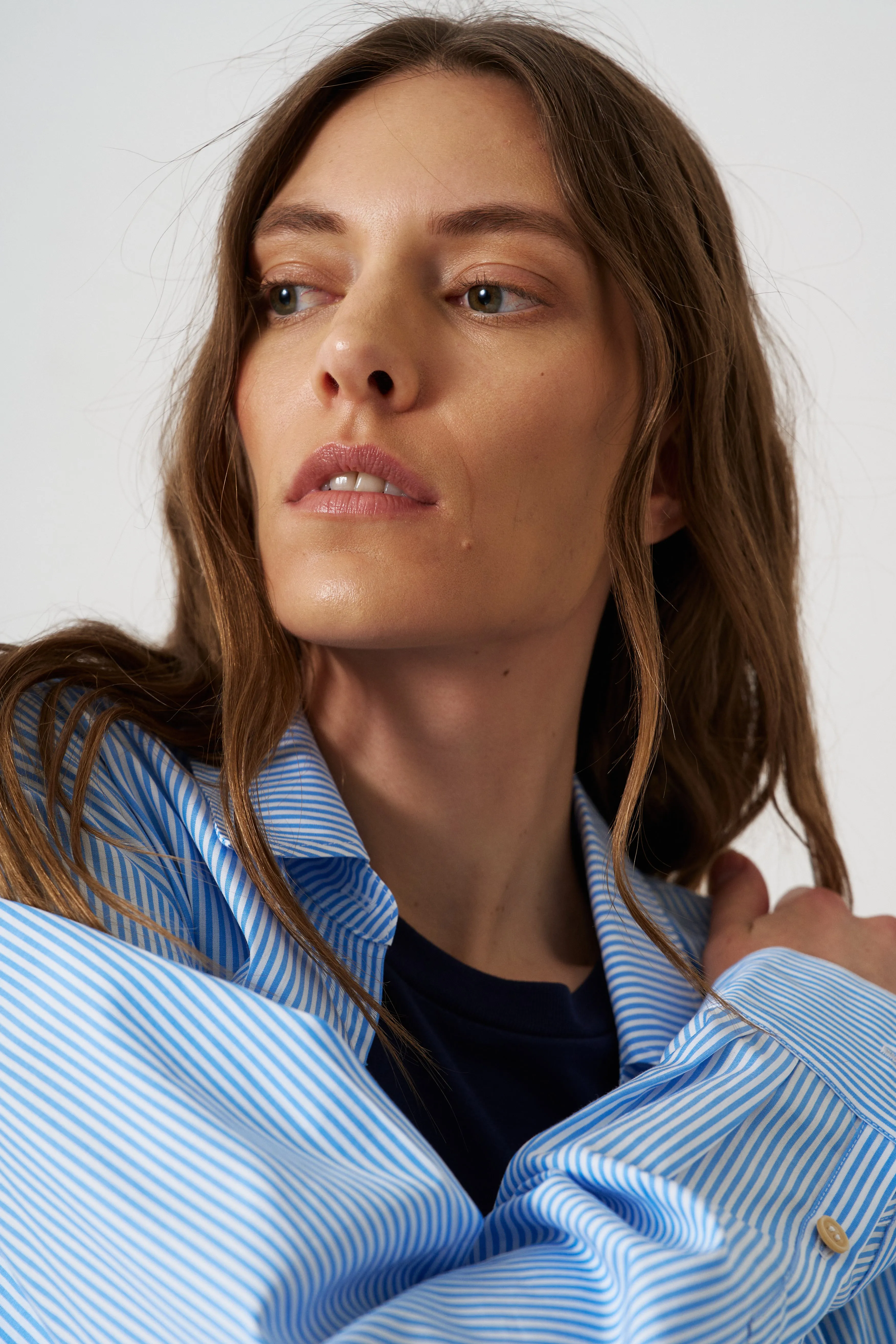The Weekend Shirt in Teal Stripe sold by Jamie Haller product image thumbnail 4