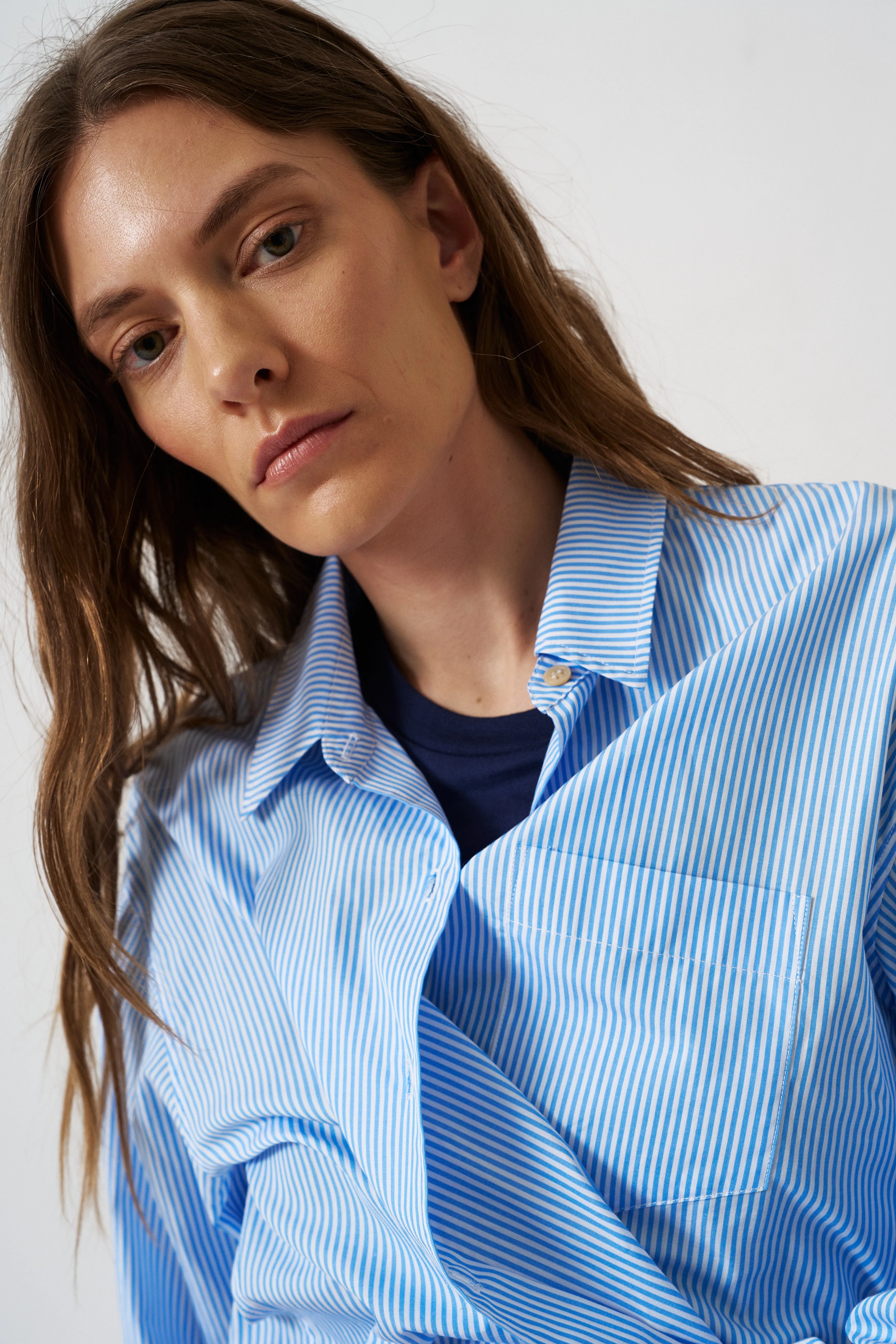 The Weekend Shirt in Teal Stripe sold by Jamie Haller product image thumbnail 2