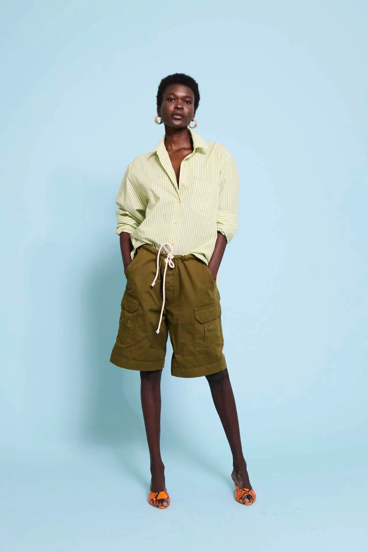 The Rope Tie Cargo Short in Khaki sold by Jamie Haller product image thumbnail 3