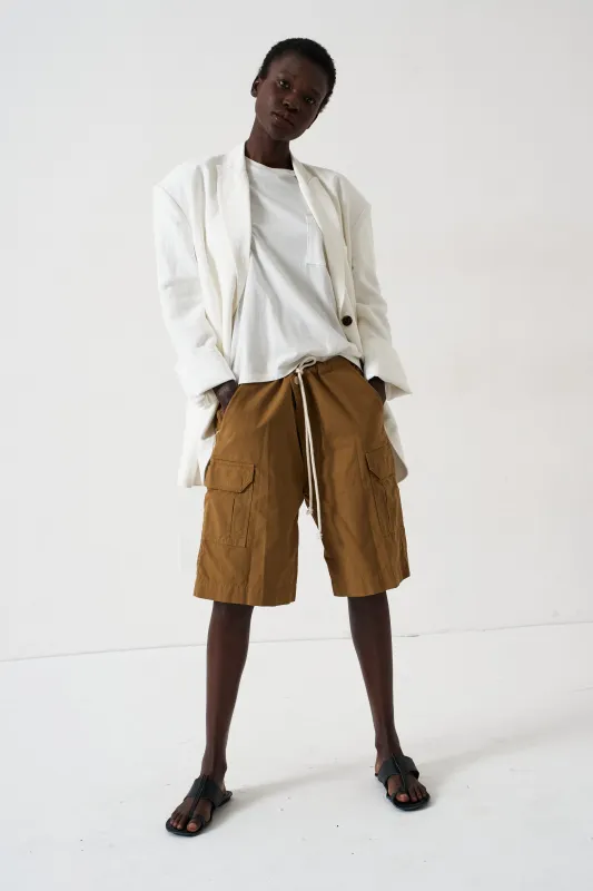 The Rope Tie Cargo Short in Camel made by Jamie Haller