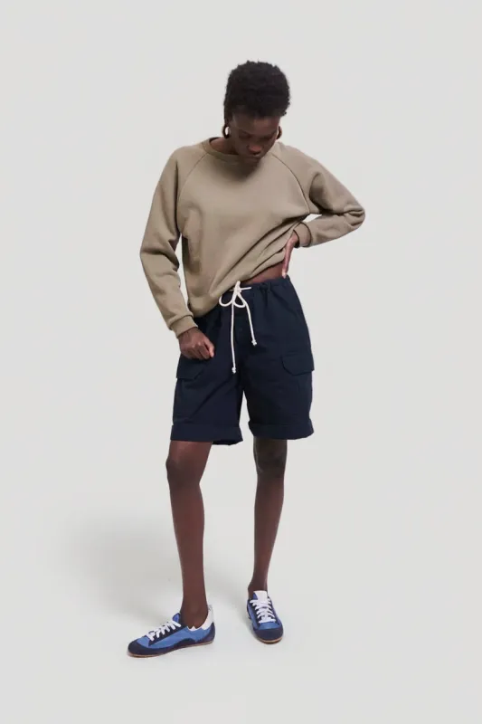 The Rope Tie Cargo Short in Navy made by Jamie Haller