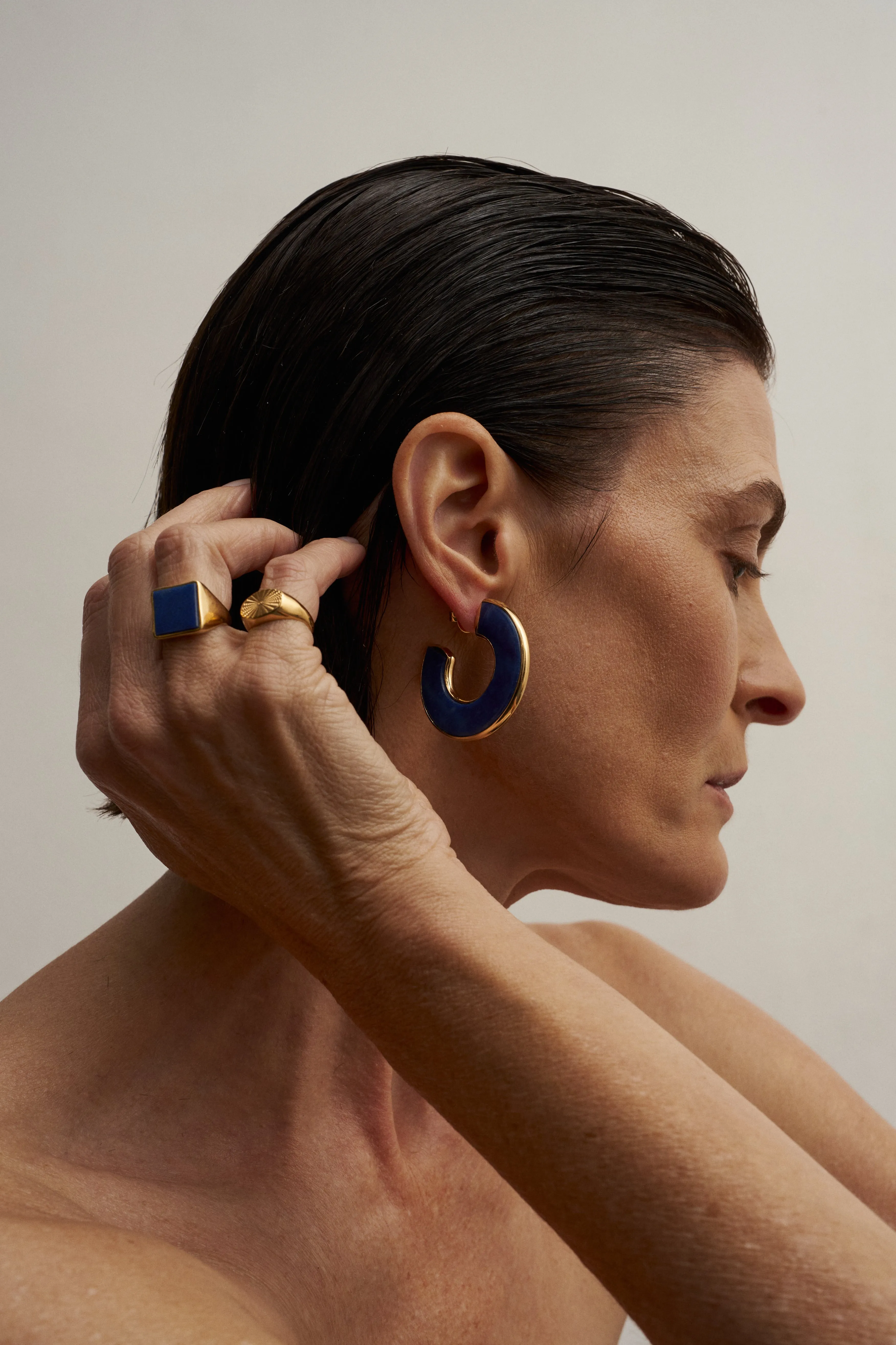 The Stone Hoop in Blue Aventurine sold by Jamie Haller product image thumbnail 3