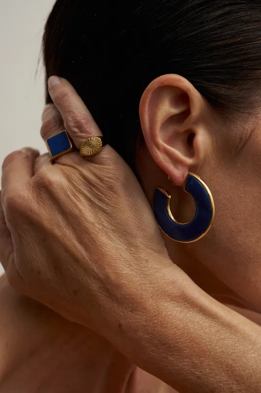 The Stone Hoop in Blue Aventurine made by Jamie Haller