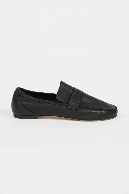 The Unlined Penny Loafer in Nero made by Jamie Haller