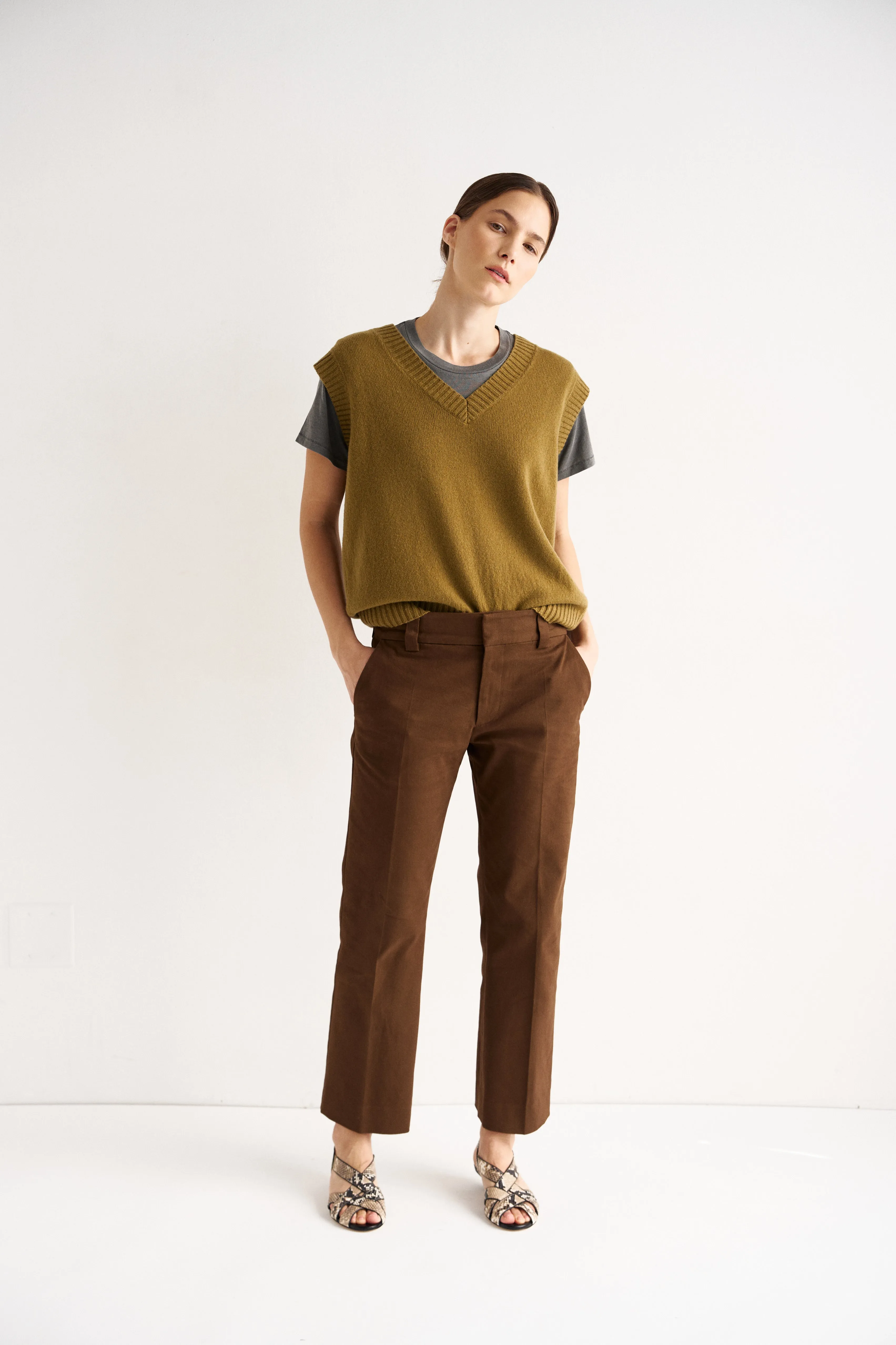 The Knit Vest in Moss sold by Jamie Haller product image thumbnail 5