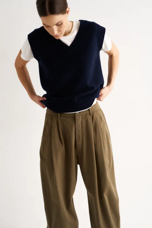 The Knit Vest in Navy made by Jamie Haller