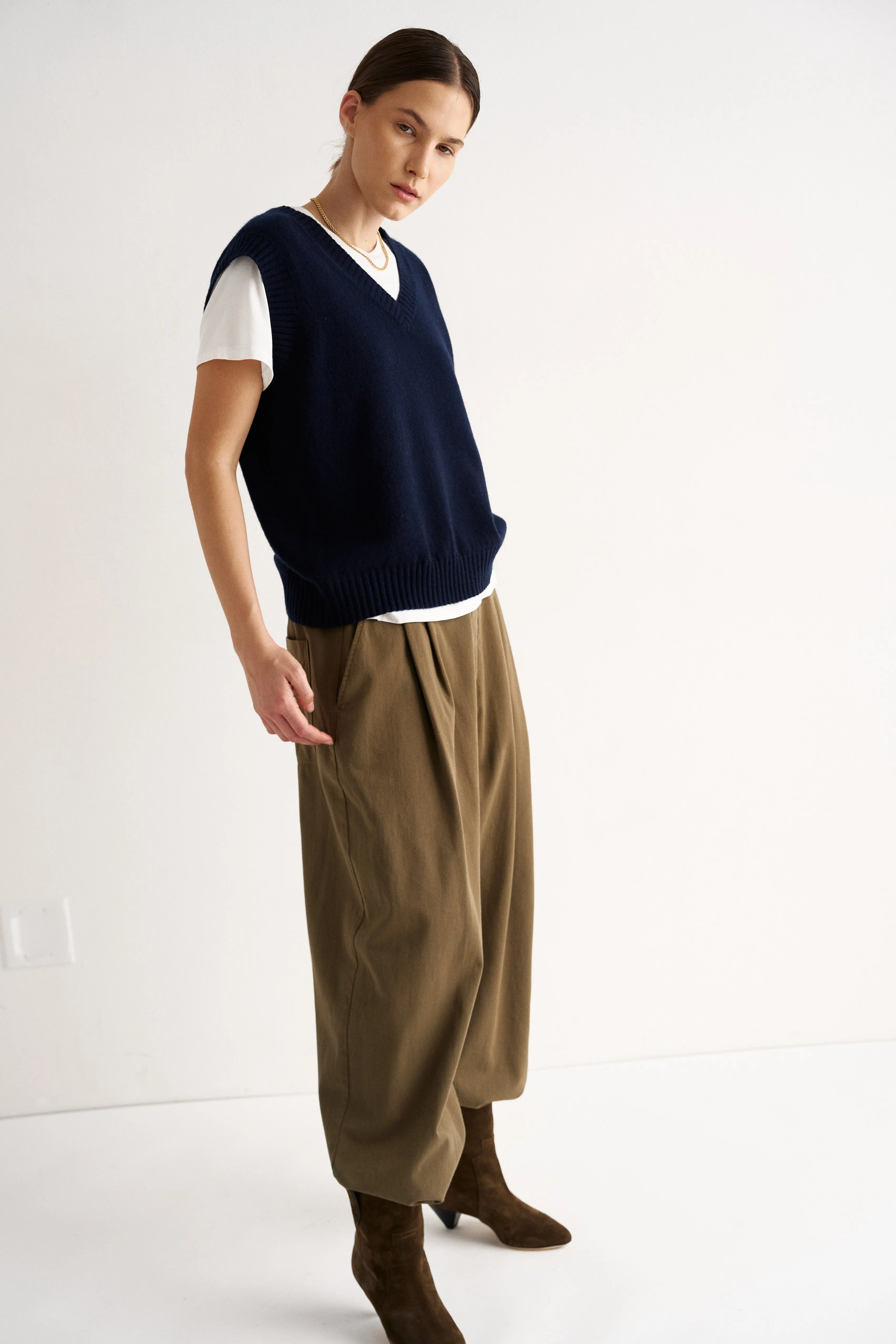 The Knit Vest in Navy sold by Jamie Haller product image thumbnail 2