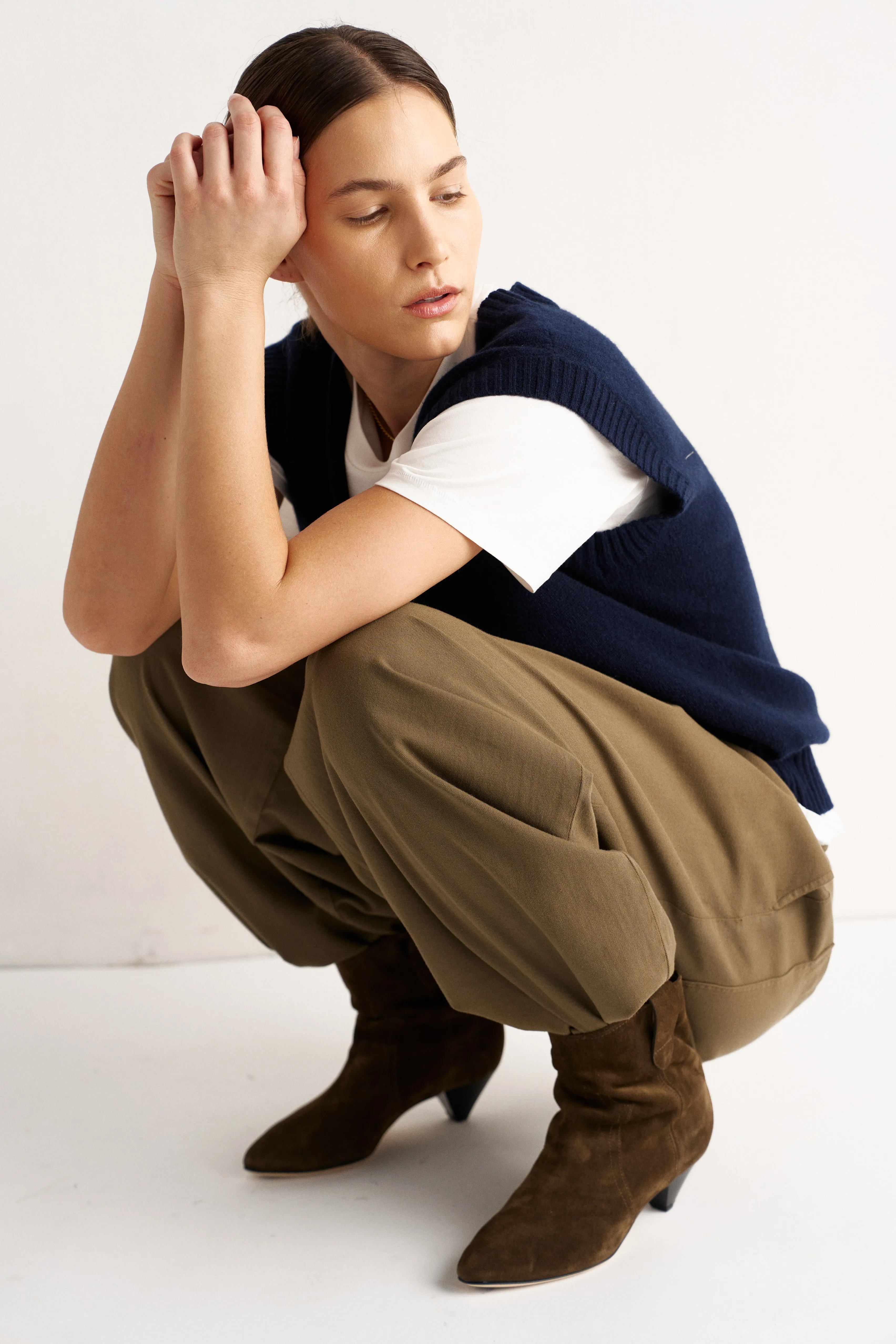 The Knit Vest in Navy sold by Jamie Haller product image thumbnail 4