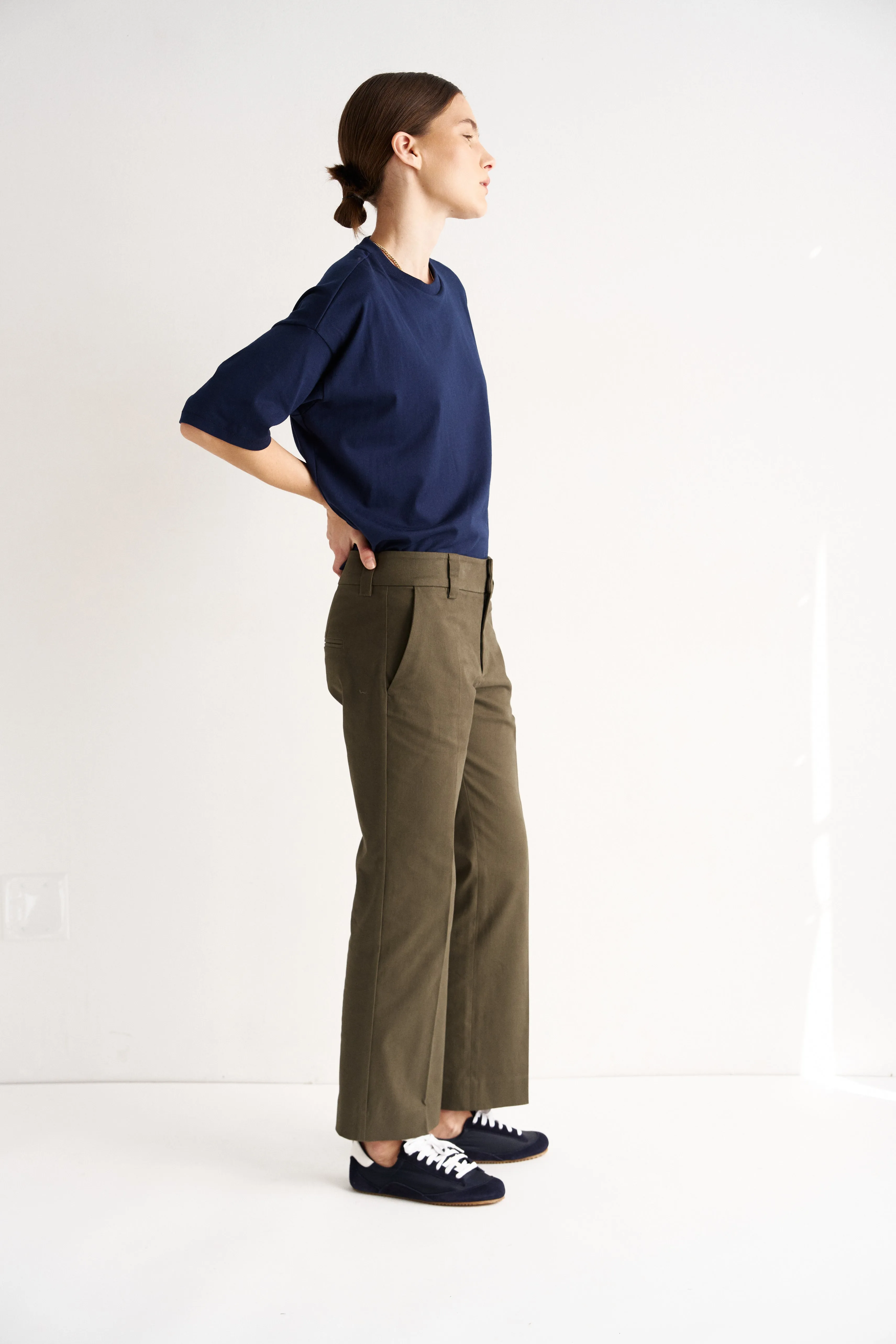 The Kick Trouser in Olive sold by Jamie Haller product image thumbnail 4