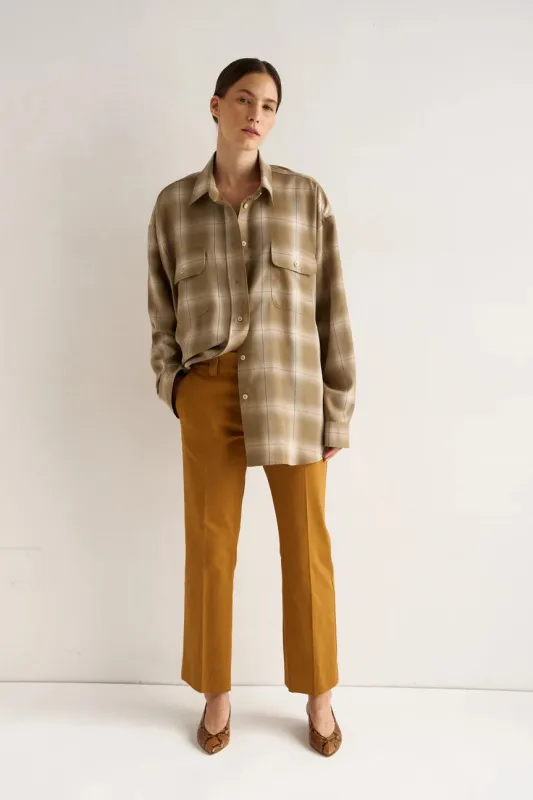 The Kick Trouser in Mustard made by Jamie Haller
