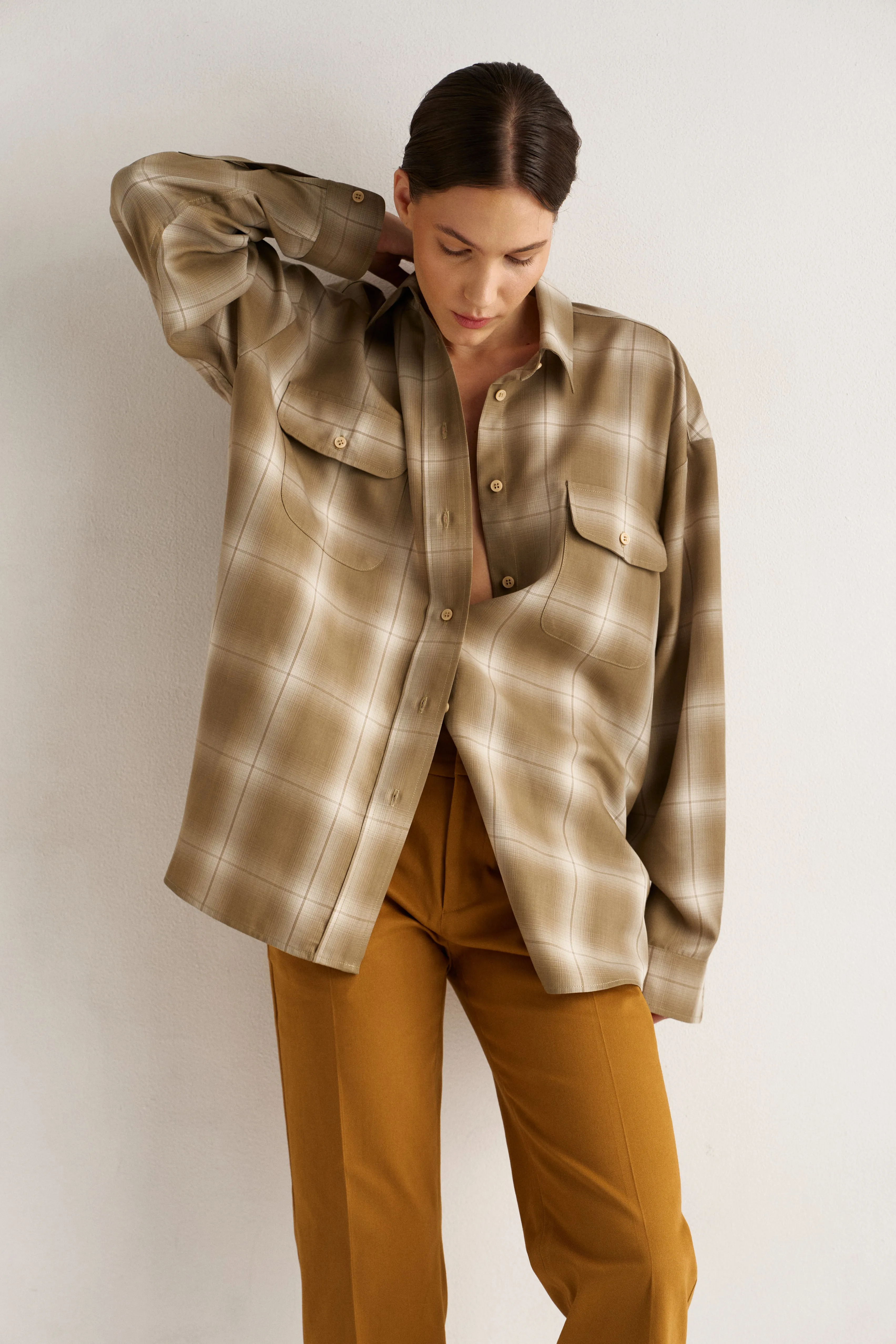 The Big Shirt in Olive Plaid sold by Jamie Haller product image thumbnail 3