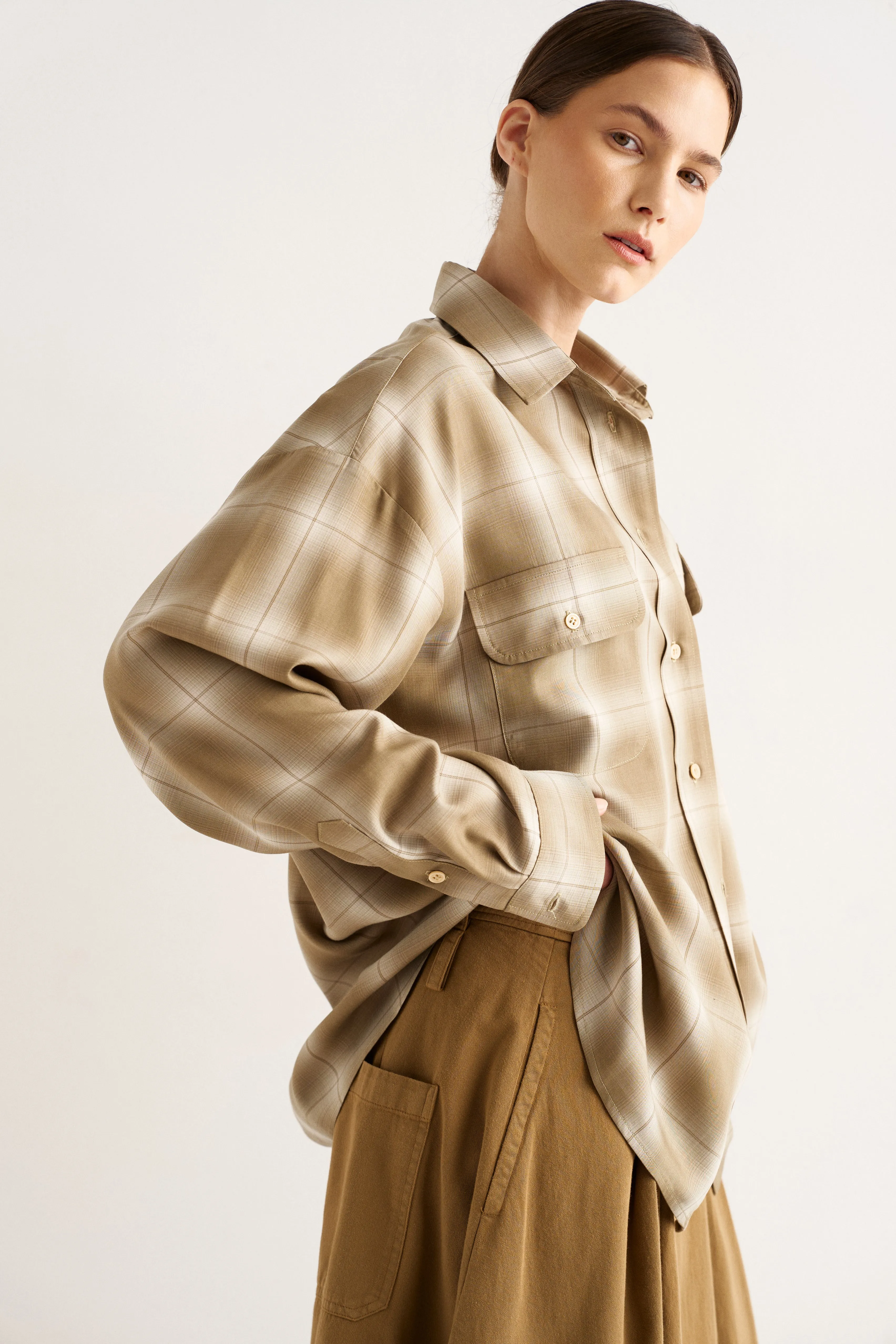 The Big Shirt in Olive Plaid sold by Jamie Haller product image thumbnail 4