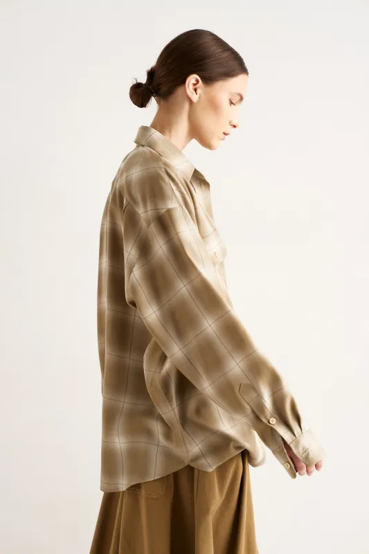 The Big Shirt in Olive Plaid made by Jamie Haller