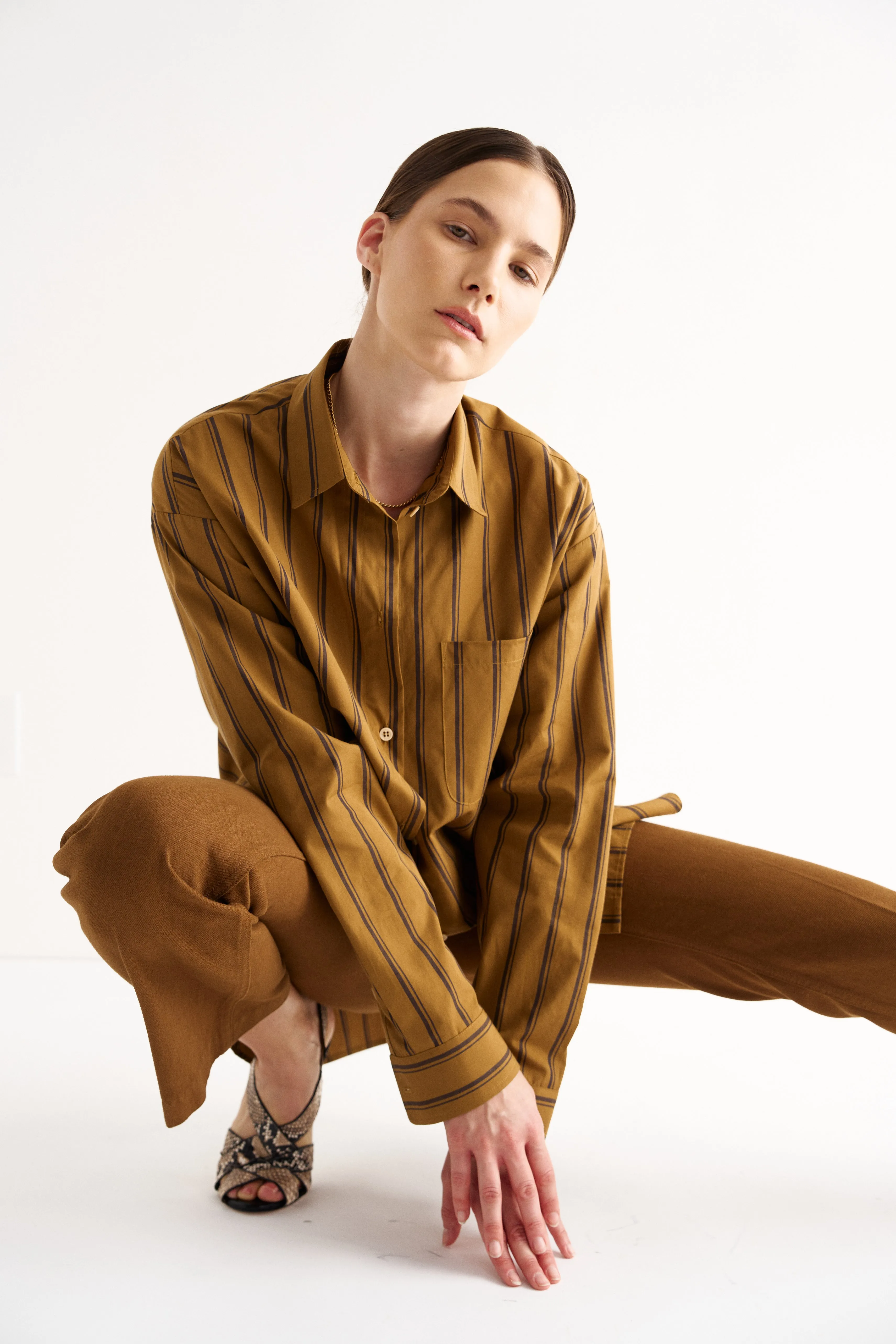 The Essential Shirt in Goldenrod Stripe sold by Jamie Haller product image thumbnail 2