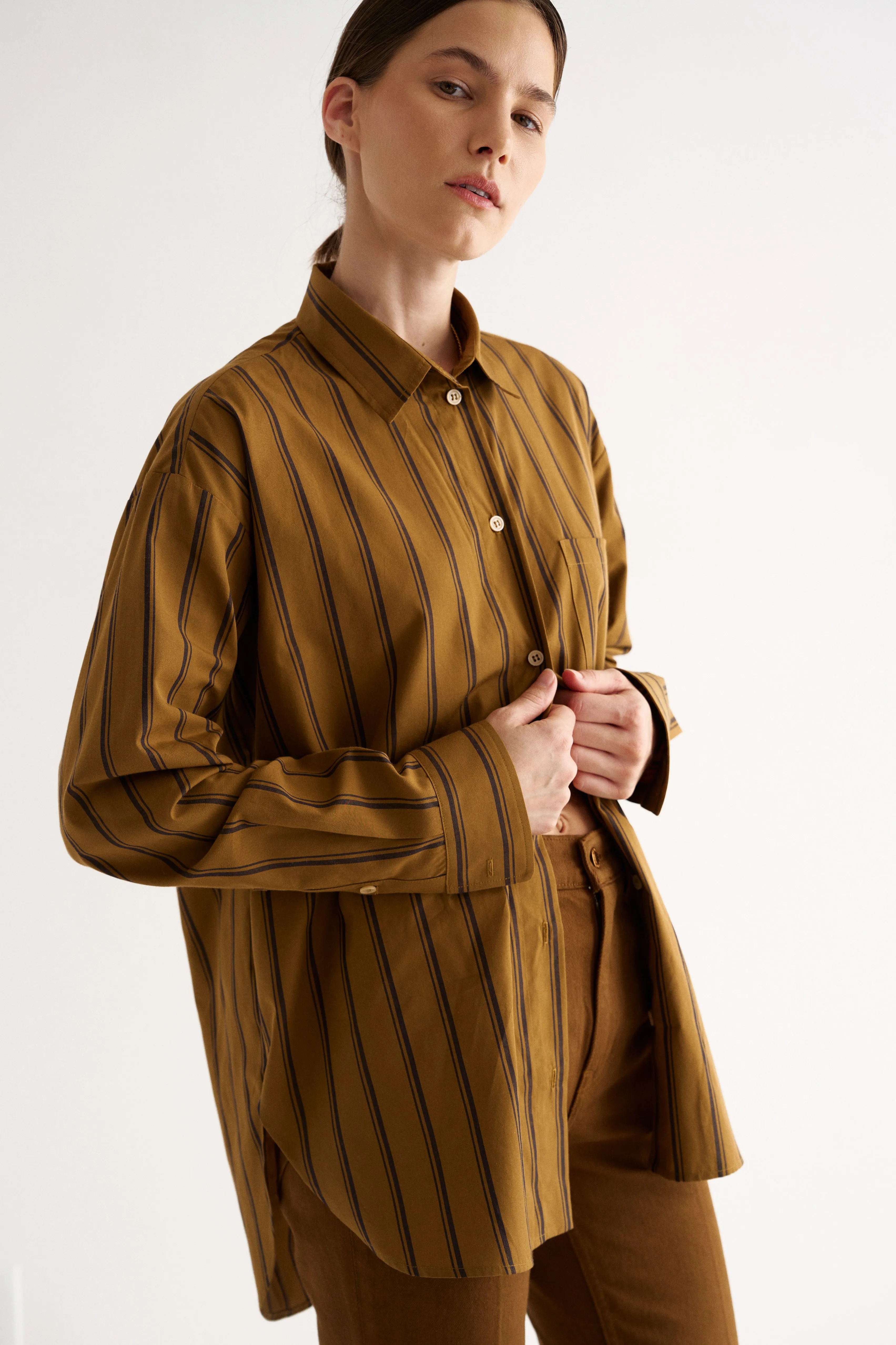 The Essential Shirt in Goldenrod Stripe sold by Jamie Haller product image thumbnail 3