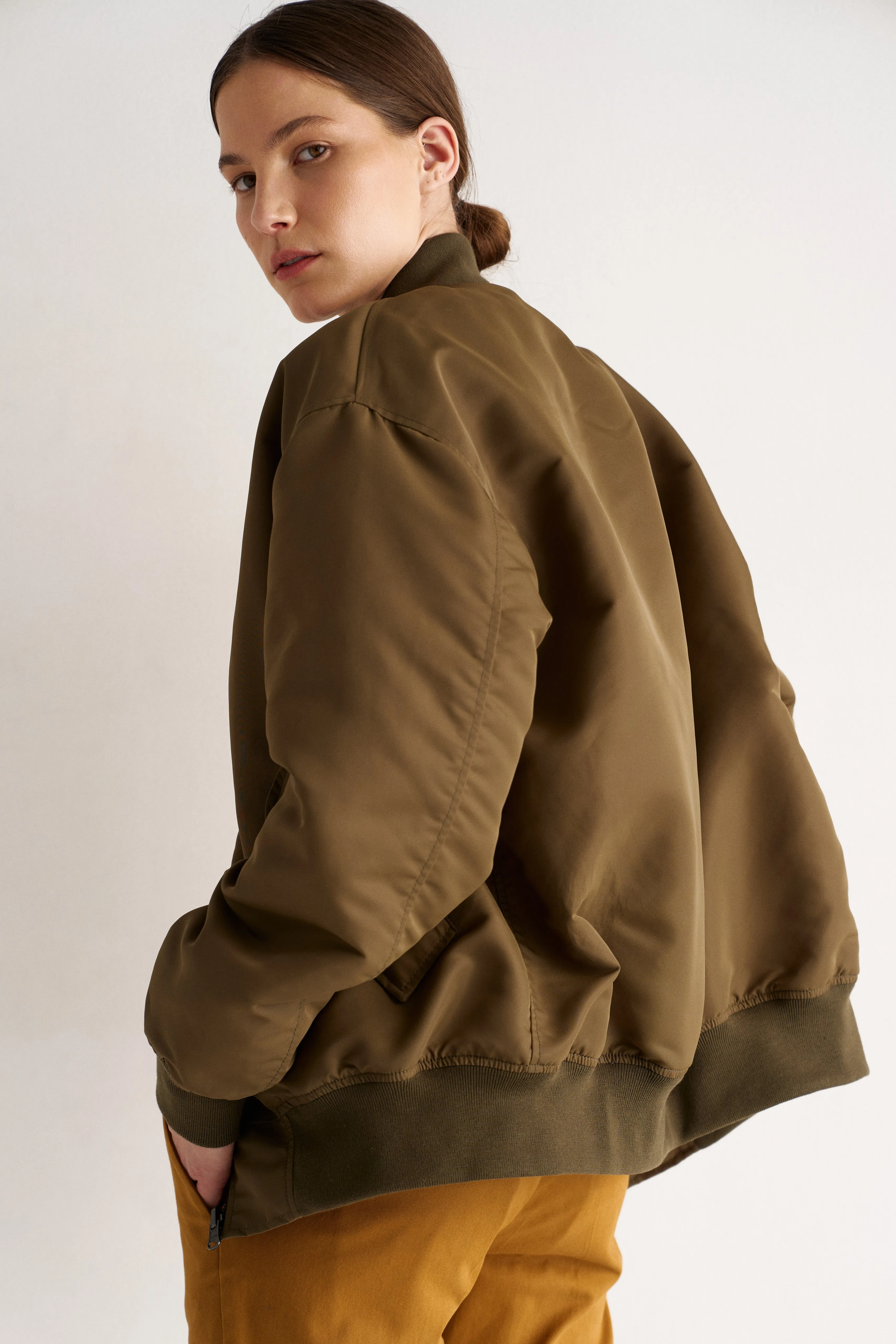 The Reversible Bomber in Olive sold by Jamie Haller product image thumbnail 5