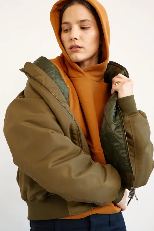 The Reversible Bomber in Olive made by Jamie Haller