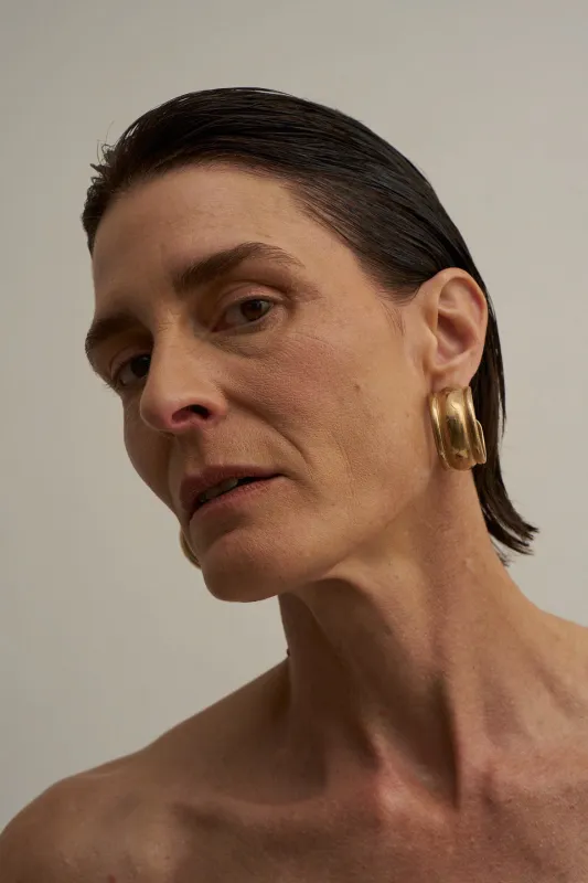 The Vera Hoop Earring in Gold made by Jamie Haller