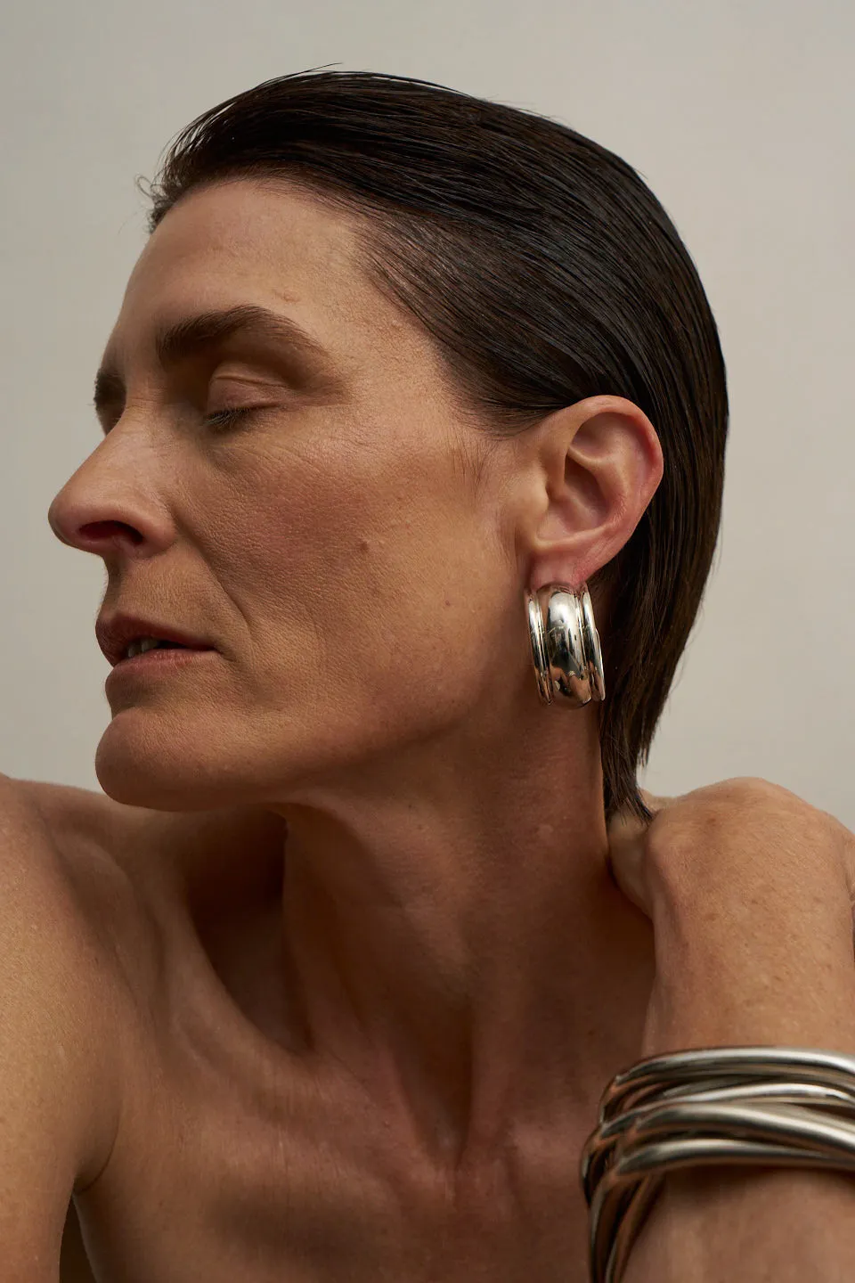 The Vera Hoop Earring in Sterling Silver sold by Jamie Haller