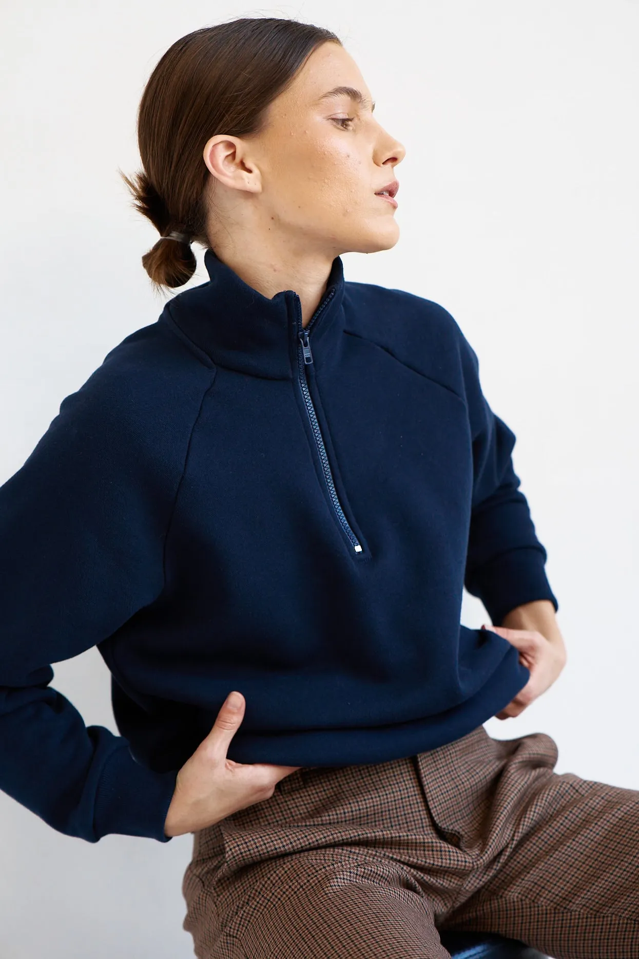 The Quarter Zip in Navy sold by Jamie Haller product image thumbnail 3
