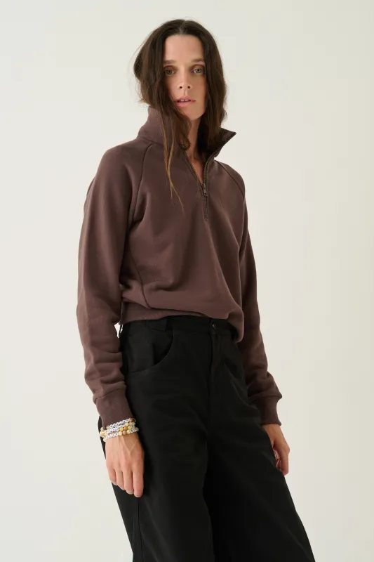 The Quarter Zip in Brown made by Jamie Haller