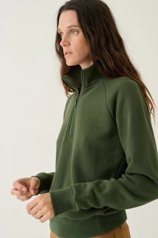 The Quarter Zip in Pine made by Jamie Haller