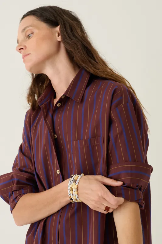 The Essential Shirt in Oxblood Stripe made by Jamie Haller