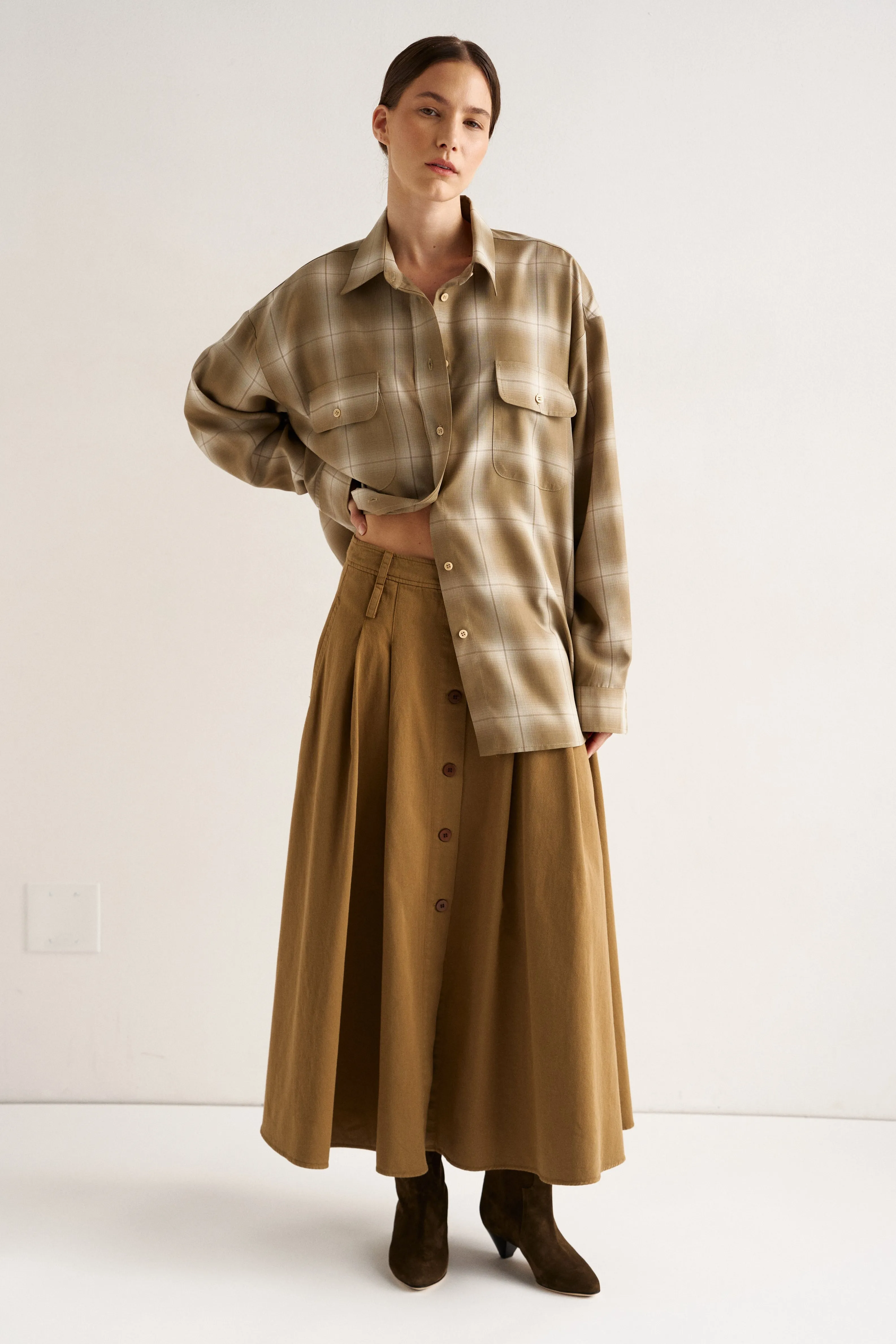 The Venetian Skirt in Camel sold by Jamie Haller product image thumbnail 2