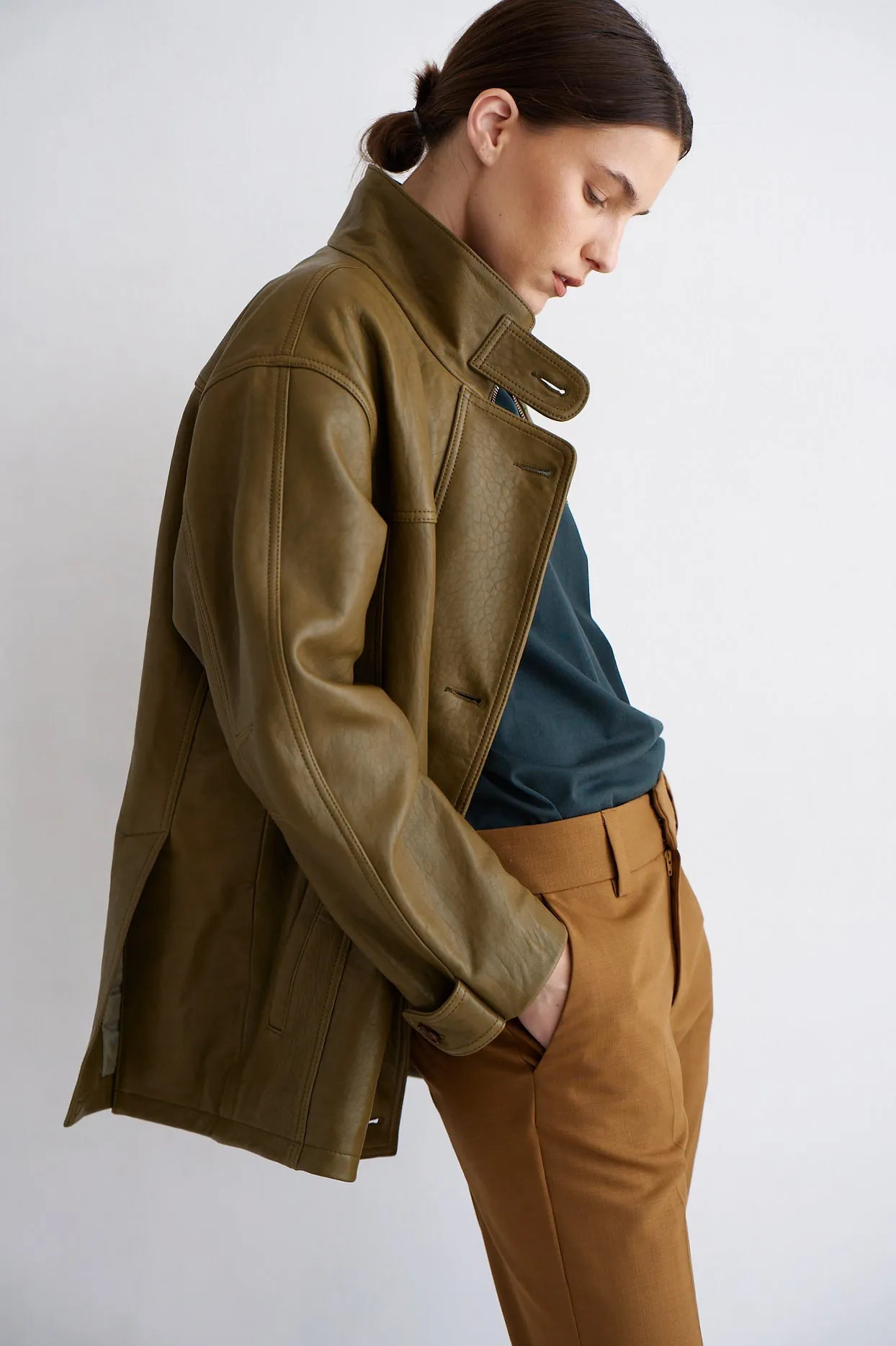 The Minimal Anorak Jacket in Olive sold by Jamie Haller product image thumbnail 3