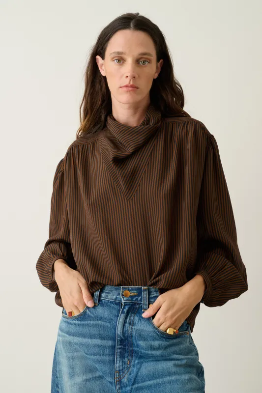 The Hankie Blouse in JH Signature Stripe made by Jamie Haller