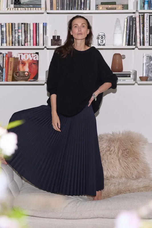 The Accordion Skirt in Navy made by Jamie Haller