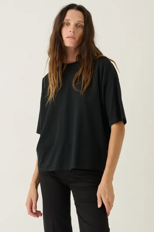 The Cotton Draped Tee in Black made by Jamie Haller