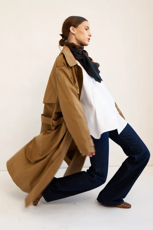 The Traditional Trench in Chestnut made by Jamie Haller