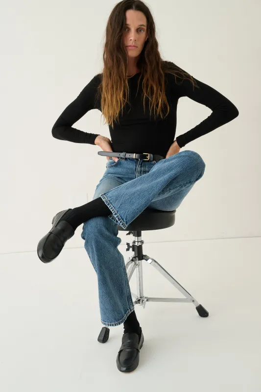 The Long Rib Tee in Black made by Jamie Haller