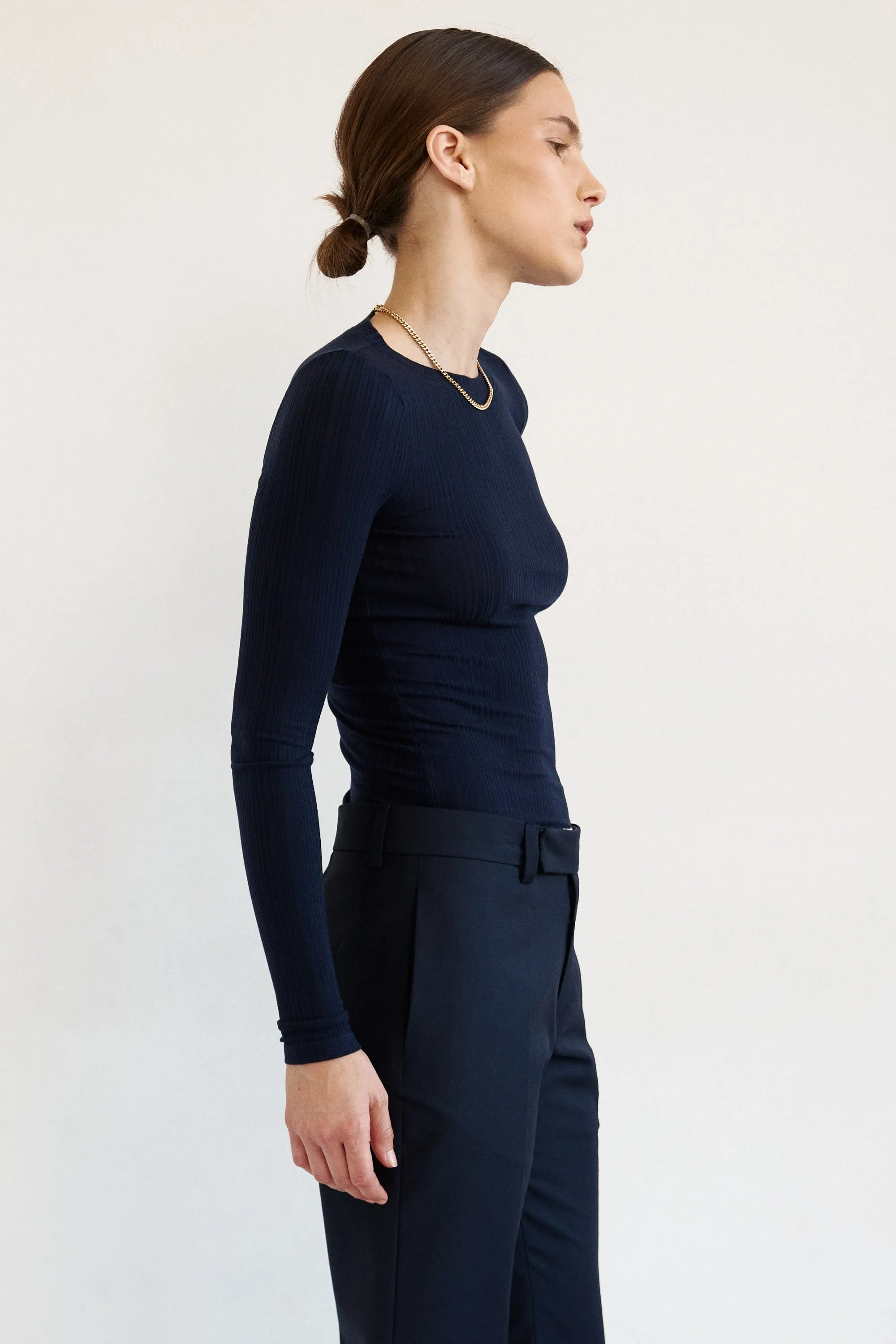 The Long Rib Tee in Navy sold by Jamie Haller product image thumbnail 4