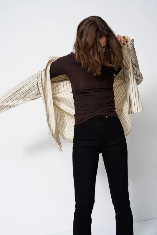 The Long Rib Tee in Cocoa made by Jamie Haller