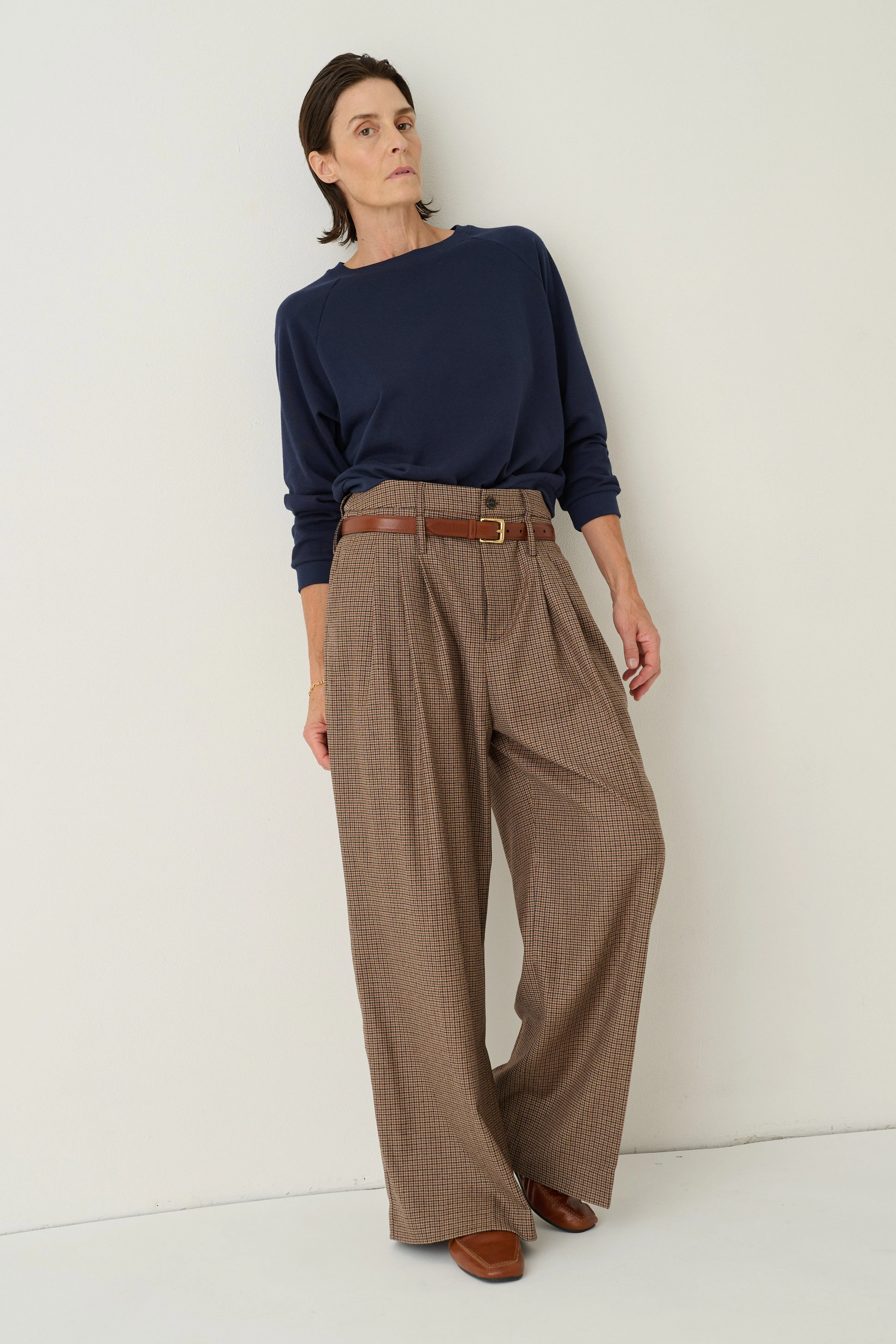 The Triple Pleat Trouser in Houndstooth sold by Jamie Haller product image thumbnail 5