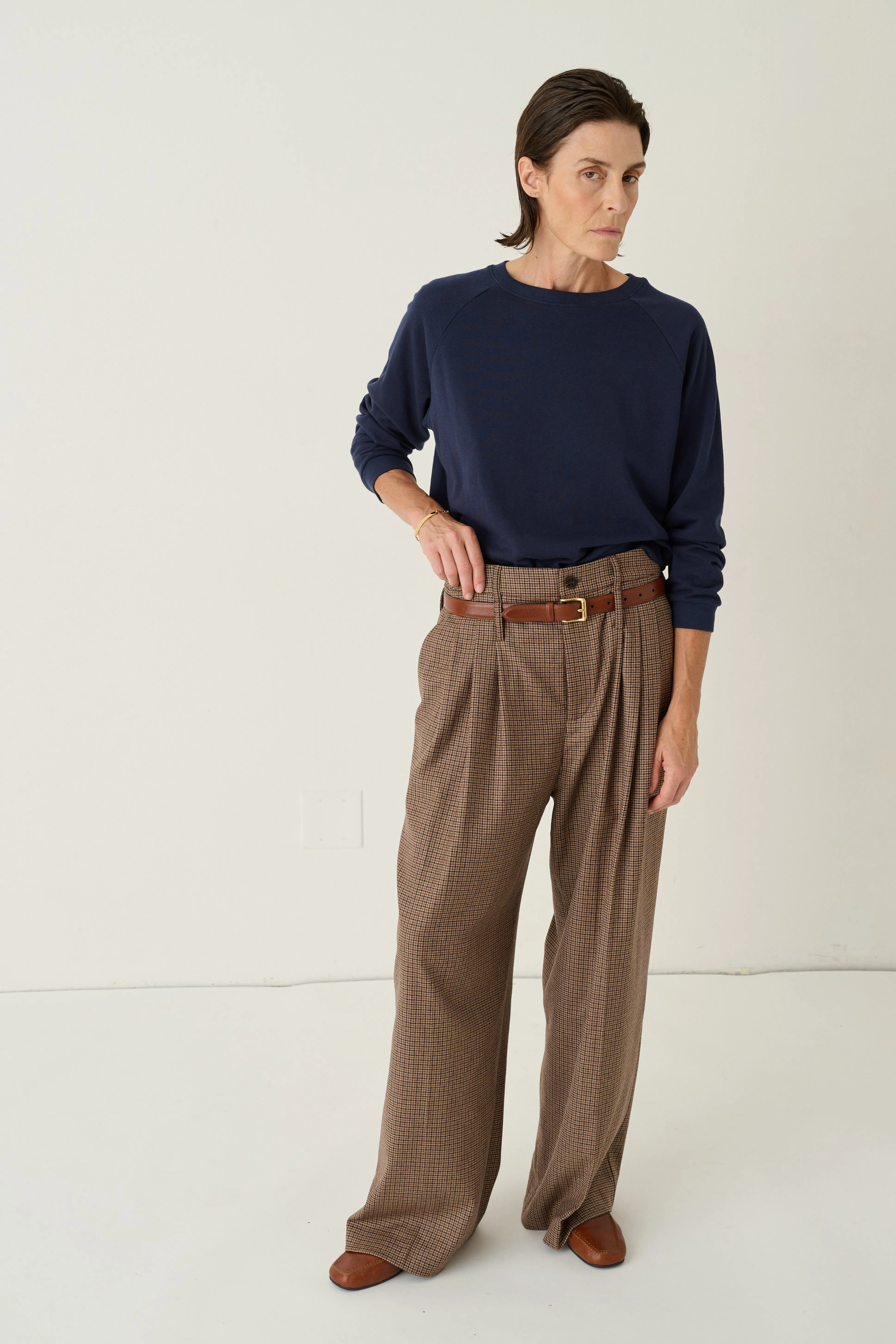 The Triple Pleat Trouser in Houndstooth sold by Jamie Haller product image thumbnail 2